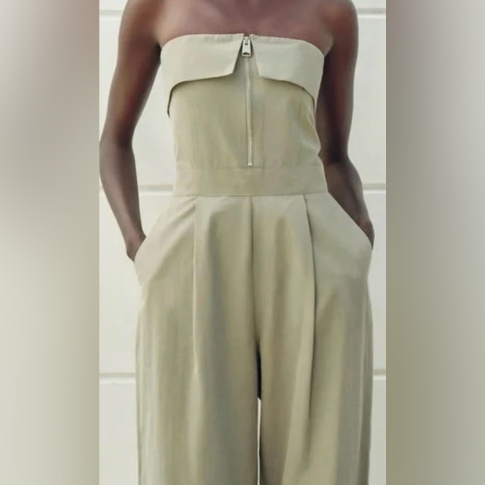 NWT Zara Elegant Strapless Jumpsuit - Picture 3 of 10